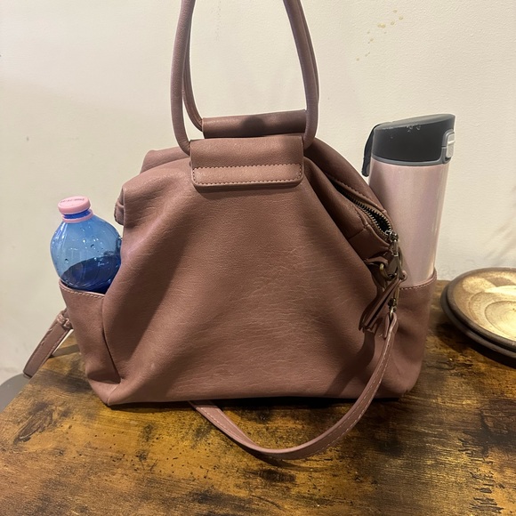 Unstructured mauve satchel bag - Picture 11 of 11